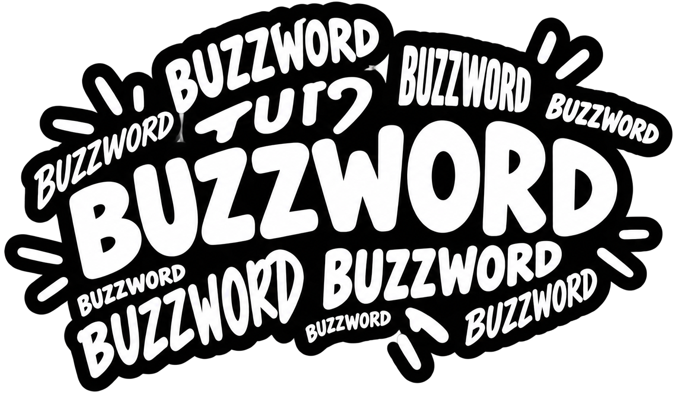 Das Wort BUZZWORD als Sticker-Illustration